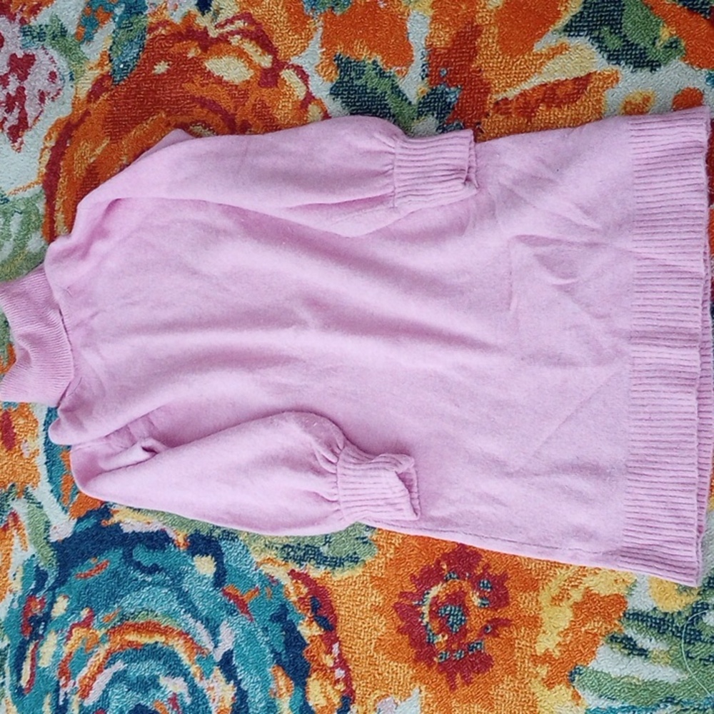 Women's JCrew turtleneck sweater dress, balloon sleeves, light pink, Sz. S